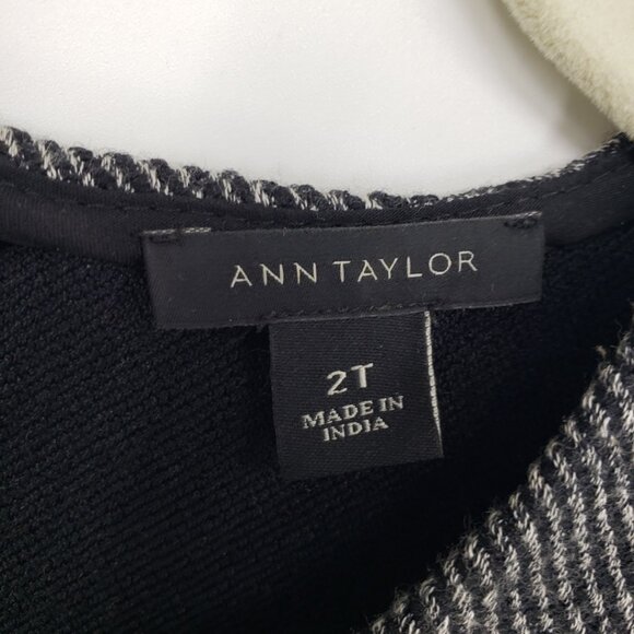 Ann Taylor Tweed Sheath Dress 2 TALL Career Sleeveless Black - Picture 2 of 9